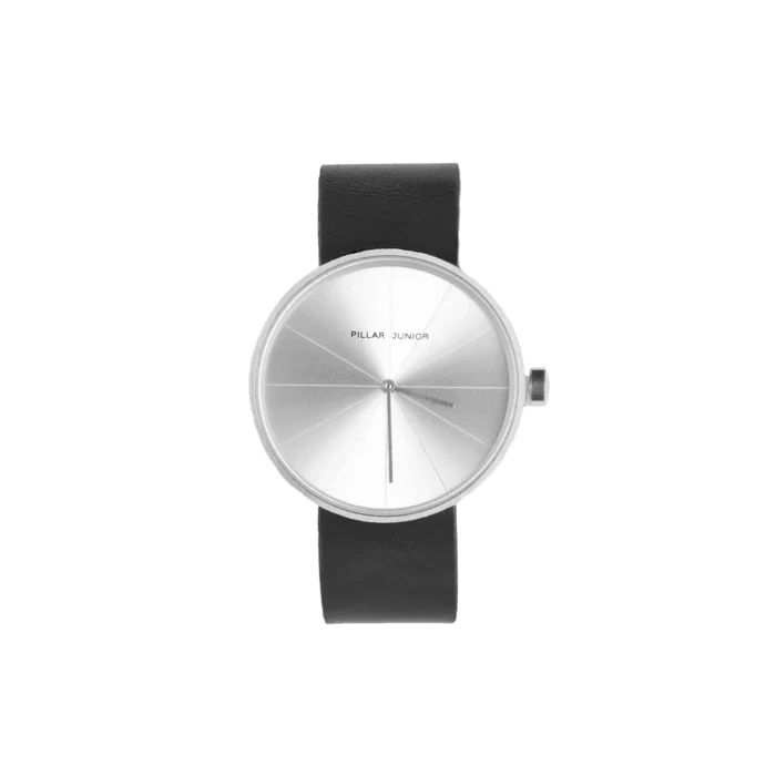 ساعت مچی مینیمال پیلار جونیور - بند چرم مشکی صفحه نقره ای - تصویر 1