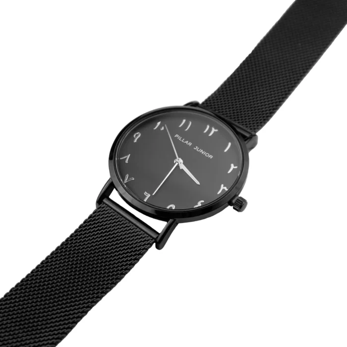 ساعت مچی اعداد فارسی پیلار جونیور- بند استیل مشکی - تصویر 2