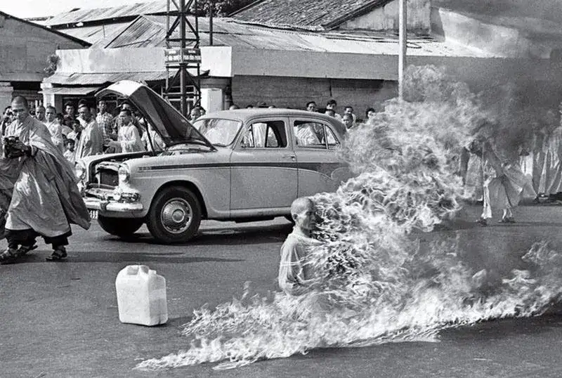monk on fire